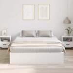 vidaXL Cadre de lit Blanc 190 x 140 x 31 5 cm Bois d'ingénierie