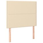 vidaXL Sommier à lattes de lit et matelas et LED Crème 90x200 cm Tissu