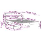 vidaXL Lit bibliothèque sans matelas cire marron 120x200 cm pin massif