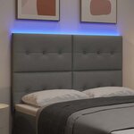 vidaXL Tête de lit LED avec bandes LED Gris clair 144 cm tissu