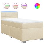 vidaXL Sommier à lattes de lit avec matelas Crème 100x200 cm Tissu