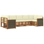 vidaXL Ensemble de canapé d'angle avec coussin 6 Pièces Naturel et Crème