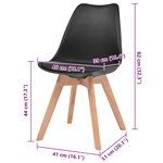 vidaXL Chaises à manger lot de 4 Noir Plastique