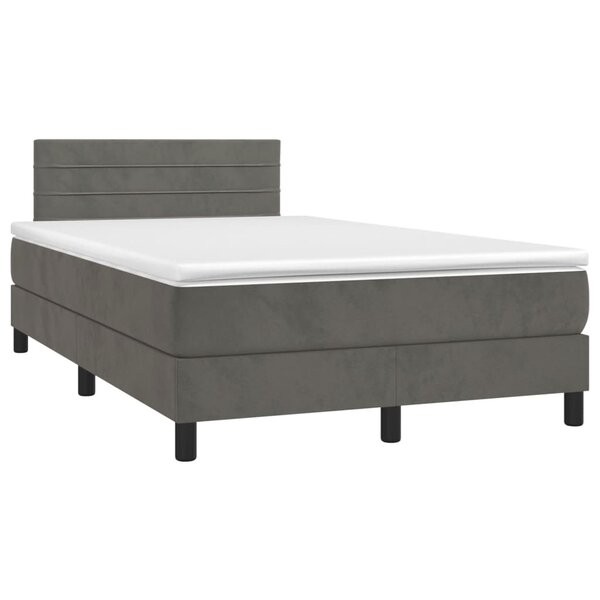 vidaXL Sommier à lattes de lit et matelas gris foncé 120x190cm velours