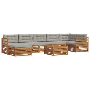 vidaXL Ensemble de canapés d'extérieur 8 pc Gris Naturel et Clair
