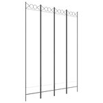 vidaXL Cloison de séparation 4 panneaux Blanc 160x220 cm Tissu