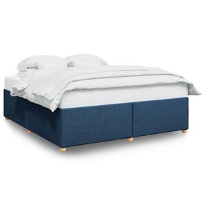 vidaXL Cadre de lit sans matelas bleu 180x200 cm tissu