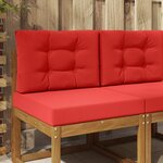 vidaXL Coussin de canapé d'extérieur 2 Pièces Rouge Polyester