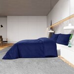 vidaXL Ensemble de housse de couette Bleu marine 260x220 cm Microfibre