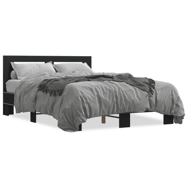 vidaXL Cadre de lit sans matelas noir 140x200 cm