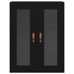 Meuble mural vidaXL avec portes en verre Chêne noir 69 5x34x90 cm