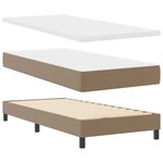 vidaXL Lit à ressorts avec matelas Cappuccino 100 x 200 cm Simili cuir