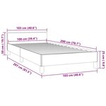 vidaXL Cadre de lit sans matelas bleu foncé 100x200 cm velours