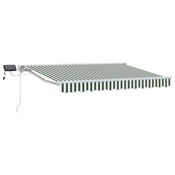 vidaXL Cadre de store manuel avec LEDs Vert et blanc 3 x 2 5 m