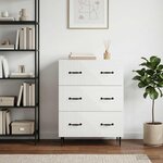 vidaXL Armoire à tiroirs Blanc 66 x 34 5 x 89 5 cm Bois d'ingénierie
