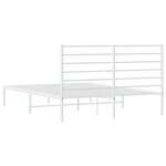vidaXL Cadre de lit métal sans matelas et tête de lit blanc 135x190 cm