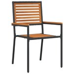 Ensemble de salle à manger de jardin vidaXL 5 pièces Noir Poly Rattan Acacia