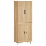 vidaXL Buffet haut Chêne sonoma 69 5x34x180 cm Bois d'ingénierie