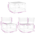 vidaXL Salon de jardin 7 Pièces Blanc Bois de pin massif