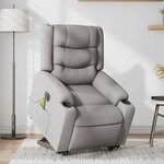 vidaXL Fauteuil inclinable de massage électrique gris nuage tissu