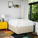 vidaXL Cadre de lit sans matelas crème 120x190 cm tissu