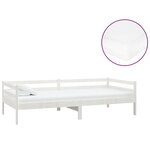 vidaXL Lit de repos avec matelas 90x200 cm Blanc Bois de pin massif