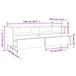 vidaXL Meuble TV chêne fumé 100x34 5x44 5 cm bois d'ingénierie