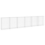 vidaXL Mur en gabion avec couvercles Acier galvanisé 300x30x100 cm
