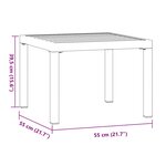 vidaXL Table basse de jardin noir 55x55x39 5 cm acier enduit de poudre