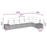 vidaXL Ensemble de canapé de jardin avec coussin 6 Pièces Marron et rouge