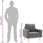 vidaXL Fauteuil gris foncé tissu