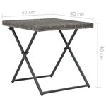 vidaXL Salon de jardin pliable 3 Pièces Résine tressée Gris