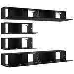 vidaXL Ensemble de 6 meubles TV muraux en bois noir chêne de