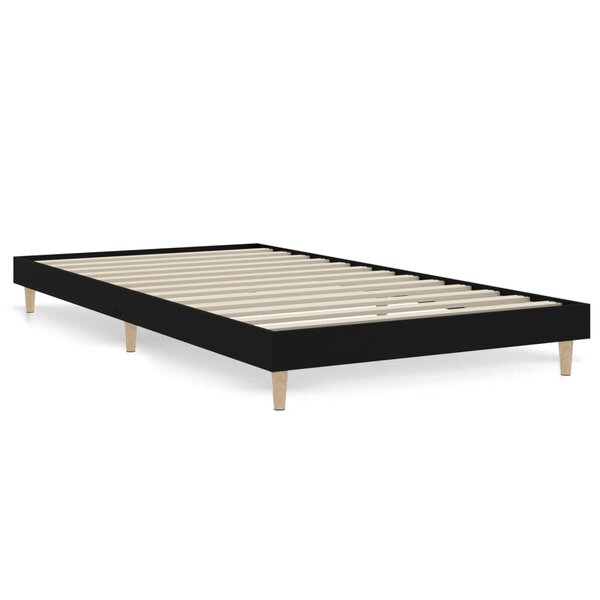 vidaXL Cadre de lit noir 90x190 cm bois d'ingénierie