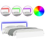 vidaXL Cadre de lit avec LED sans matelas blanc 200x200 cm