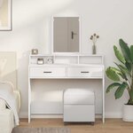 vidaXL Coiffeuse avec tiroir Blanc 100 x 41 x 140 cm Bois d'ingénierie