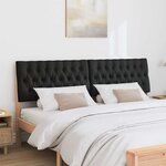 vidaXL Tête de lit capitonnée Noir 180 cm Pin massif