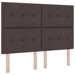 vidaXL Lit à ressorts avec matelas Marron foncé 140 x 200 cm tissu