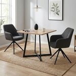 Table 80x80 cm chene - noir