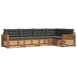 vidaXL Ensemble de canapés d'extérieur 5 pc Naturel et Anthracite