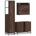 vidaXL Ensemble de meubles de salle de bain 3 Pièces chêne marron