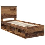 vidaXL Cadre de lit Bois ancien 75 x 190 cm Bois de pin massif