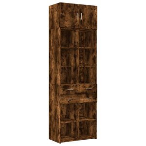 vidaXL Armoire de rangement chêne fumé 70x42 5x225cm bois d'ingénierie
