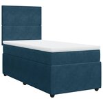 vidaXL Sommier à lattes de lit avec matelas bleu 90x200 cm velours