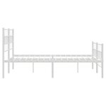 vidaXL Cadre de lit métal avec tête de lit/pied de lit blanc 120x200cm
