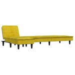 vidaXL Canapé-lit en forme de L jaune 255x140x70 cm velours