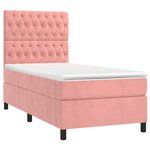 vidaXL Sommier à lattes de lit matelas et LED Rose 80x200 cm Velours