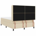 vidaXL Lit à ressorts avec matelas Crème 160 x 200 cm tissu