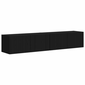 vidaXL Meuble TV mural 2 Pièces Noir 60 x 31 x 29.5 cm Bois d'ingénierie