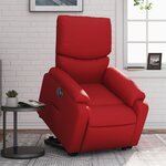 vidaXL Fauteuil inclinable électrique rouge similicuir